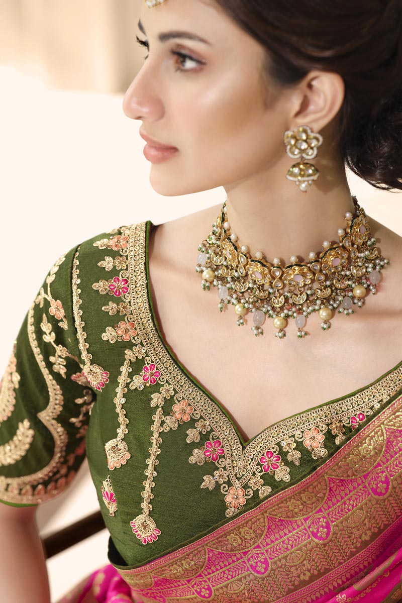 Rani Color Awesome Function Wear Weaving Work Silk Saree