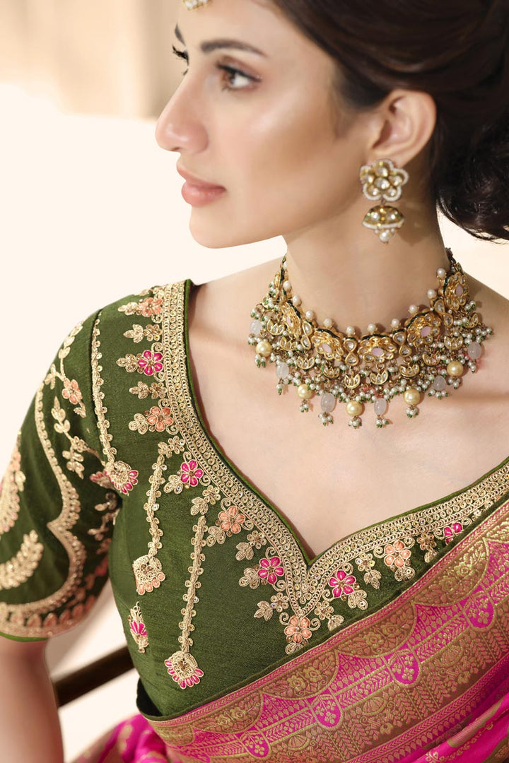 Rani Color Awesome Function Wear Weaving Work Silk Saree