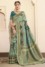 Load image into Gallery viewer, Sea Green Color Wonderful Function Wear Weaving Work Silk Saree
