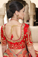 Load image into Gallery viewer, Red Color Lovely Function Wear Weaving Work Silk Saree
