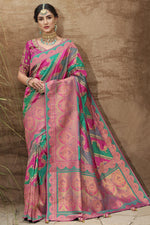 Load image into Gallery viewer, Multi Color Enticing Function Wear Weaving Work Silk Saree
