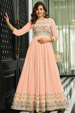 Load image into Gallery viewer, Soothing Peach Color Party Look Anarkali Suit In Georgette Fabric
