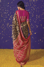 Load image into Gallery viewer, Weaving Work On Brasso Fabric Brown Color Incredible Saree
