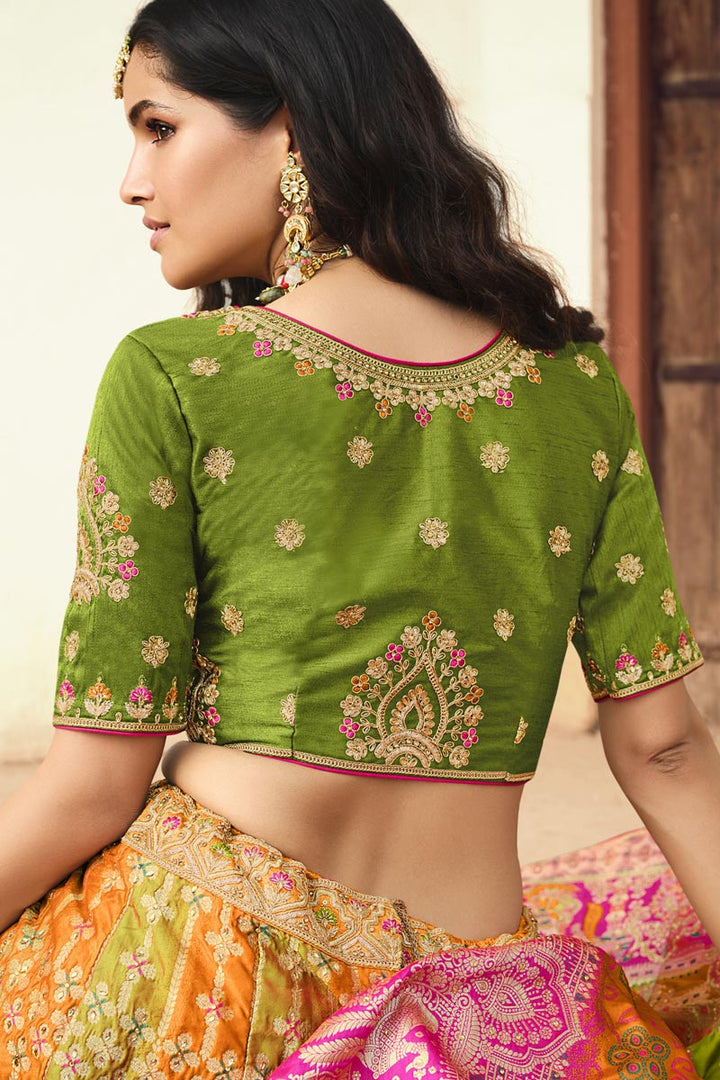 Silk Fabric Mustard Color Beguiling Wedding Wear Vartika Singh Lehenga