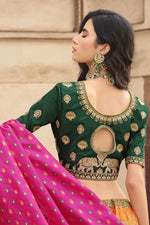 Load image into Gallery viewer, Radiant Multi Color Silk Fabric Wedding Wear Lehenga
