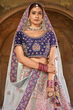 Load image into Gallery viewer, Charming Multi Color Georgette Fabric Bridal Look Lehenga
