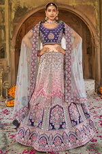 Load image into Gallery viewer, Charming Multi Color Georgette Fabric Bridal Look Lehenga

