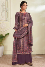Load image into Gallery viewer, Pashmina Fabric Purple Color Fancy Digital Printed Salwar Suit
