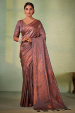 Load image into Gallery viewer, Grey Color Wonderful Weaving Work Saree In Georgette Fabric
