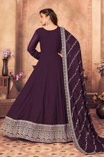Load image into Gallery viewer, Purple Color Function Wear Embroidered Anarkali Suit In Georgette Fabric
