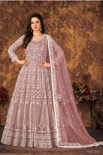 Load image into Gallery viewer, Net Fabric Chikoo Color Function Wear Winsome Anarkali Suit
