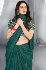 Load image into Gallery viewer, Green Color Art Silk Fabric Lovely Saree With Digital Printed Blouse
