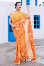 Load image into Gallery viewer, Mustard Color Brilliant Georgette Saree

