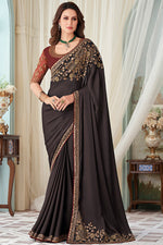 Load image into Gallery viewer, Groovy Silk Grey Embroidered Trendy Saree
