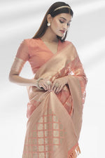 Load image into Gallery viewer, Heavy Organza Fabric Weaving Work On Pink Color Saree
