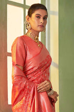 Load image into Gallery viewer, Kanjivaram Silk Red Color Patterned Saree
