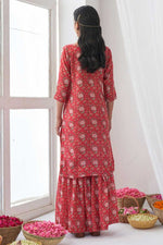 Load image into Gallery viewer, Muslin Fabric Rani Color Supreme Printed Sharara Suit
