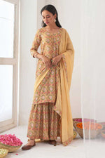 Load image into Gallery viewer, Cream Color Muslin Fabric Tempting Printed Sharara Suit
