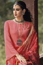 Load image into Gallery viewer, Art Silk Fabric Pink Color Festive Wear Sensational Salwar Suit
