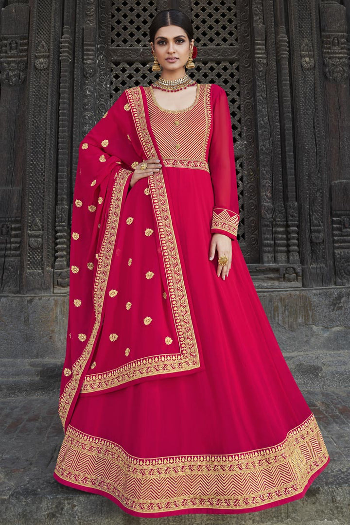 Rani Color Function Wear Embroidered Long Length Anarkali Suit