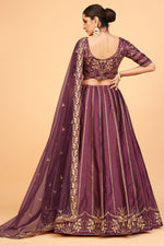 Load image into Gallery viewer, Incredible Sequins Work On Art Silk Fabric Burgundy Color Lehenga
