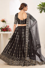 Load image into Gallery viewer, Black Color Sequins Work Trendy Lehenga In Georgette Fabric
