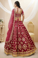 Load image into Gallery viewer, Embroidered Maroon Color Wedding Wear Fancy Lehenga Choli In Art Silk Fabric
