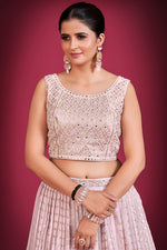 Load image into Gallery viewer, Komal Vora Pink Georgette Sequins Lehenga For Sangeet
