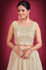 Load image into Gallery viewer, Komal Vora Sequins Cream Georgette Lehenga For Sangeet
