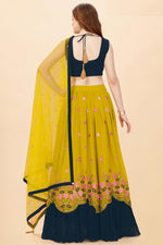 Load image into Gallery viewer, Tempting Georgette Fabric Mustard Color Lehenga With Embroidered Work
