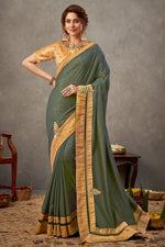 Load image into Gallery viewer, Dark Beige Color Art Silk Fabric Border Work Function Wear Fancy Saree
