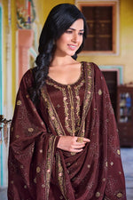 Load image into Gallery viewer, Maroon Color Festival Look Intricate Chinon Fabric Salwar Suit
