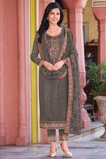 Load image into Gallery viewer, Festival Look Grey Color Chinon Fabric Admirable Salwar Suit
