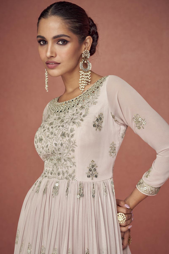 Vartika Singh Cream Color Georgette Fabric Gorgeous Palazzo Suit