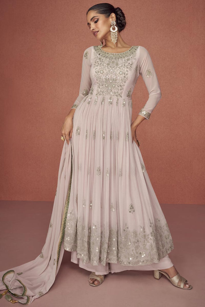 Vartika Singh Cream Color Georgette Fabric Gorgeous Palazzo Suit