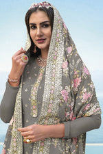 Load image into Gallery viewer, Radiant Grey Color Georgette Fabric Embroidered Salwar Suit
