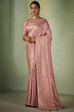Load image into Gallery viewer, Marvellous Weaving Work On Kanjivaram Silk Pink Color Saree
