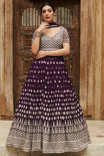 Load image into Gallery viewer, Purple Color Fantastic Sangeet Wear Georgette Anarkali Suit

