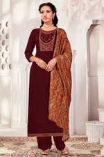 Load image into Gallery viewer, Marvellous Rayon Fabric Casual Look Salwar Suit In Maroon Color
