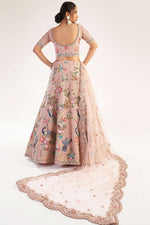 Load image into Gallery viewer, Pretty Net Fabric Embroidered Wedding Wear Lehenga Choli In Pink Color
