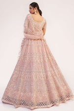 Load image into Gallery viewer, Stunning Pink Net Fabric Embroidered Wedding Wear Lehenga Choli
