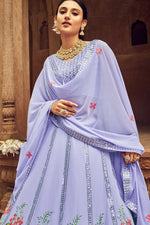 Load image into Gallery viewer, Lavender Color Admirable Embroidered Lehenga In Georgette Fabric
