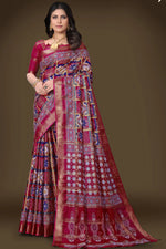Load image into Gallery viewer, Radiant Rani Color Printed Work Cotton Saree
