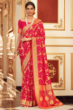Load image into Gallery viewer, Appealing Chiffon Bandhej Style Saree In Pink Color
