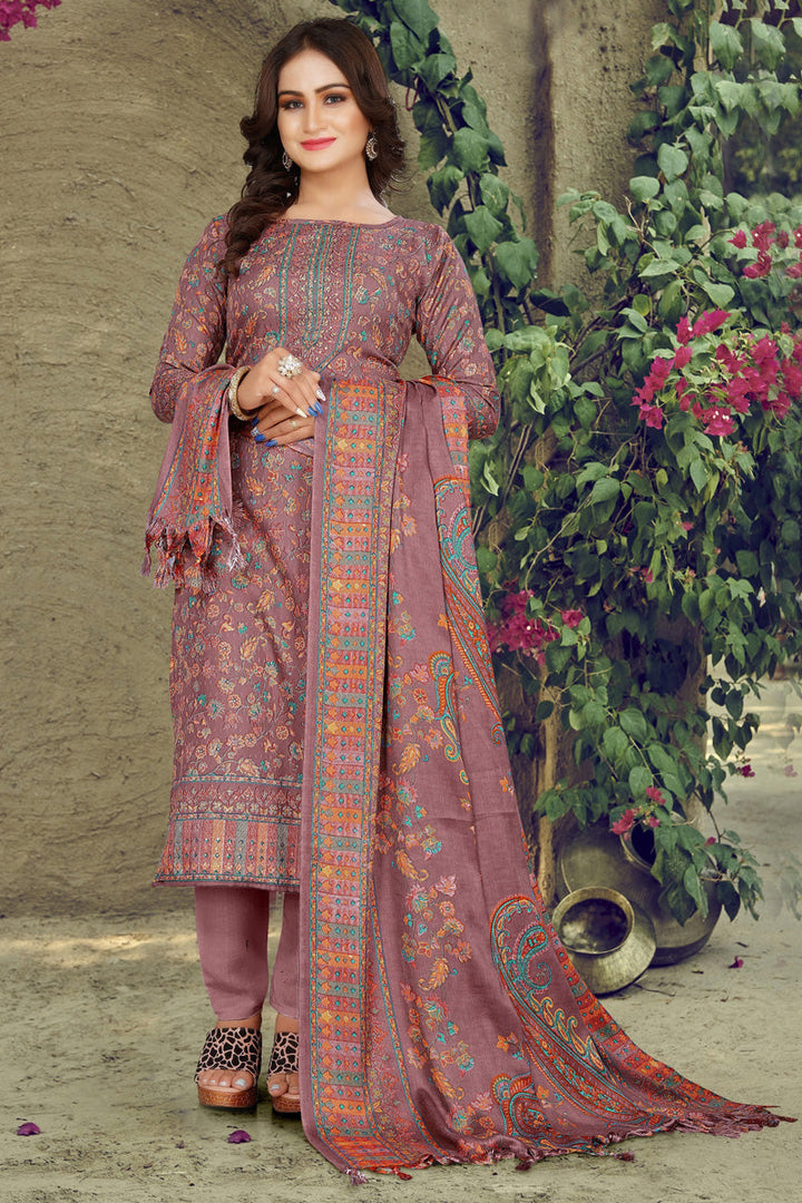 Alluring Pashmina Fabric Pink Color Casual Look Salwar Suit