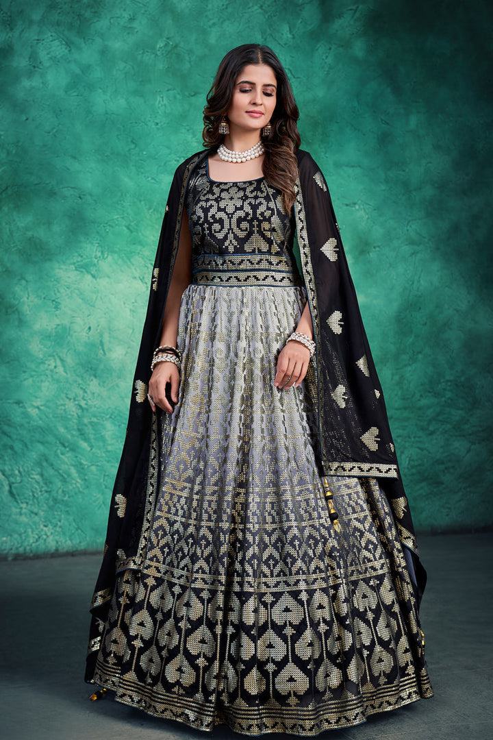 Black Color Georgette Admirable Readymade Gown