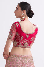 Load image into Gallery viewer, Net Fabric Pink Color Fantastic Wedding Style Bridal Lehenga
