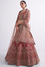 Load image into Gallery viewer, Charming Wedding Style Rust Color Bridal Lehenga In Net Fabric

