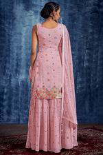 Load image into Gallery viewer, Georgette Sequins Work Sharara Suit In Pink Colour
