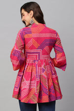 Load image into Gallery viewer, Bewitching Cotton Fabric Casual Look Readymade Short Kurti In Pink Color
